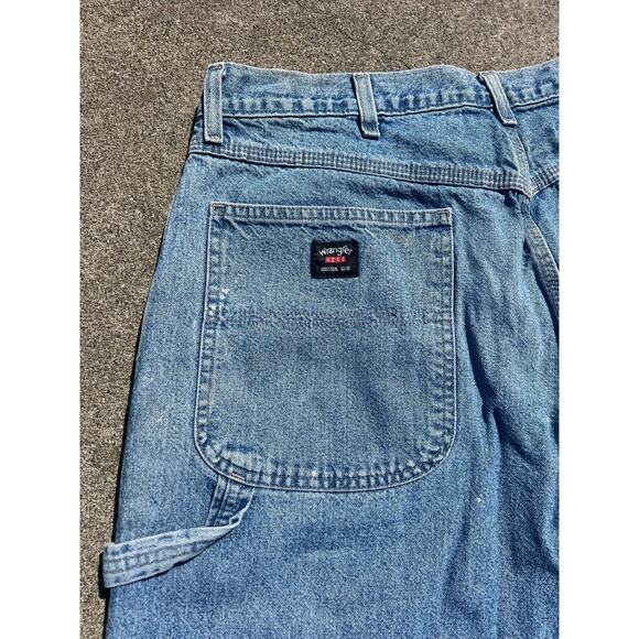 Vintage Wrangler Pants Men Size 34x34 Hero Cotton Denim Relaxed Straight Jeans - Picture 6 of 7